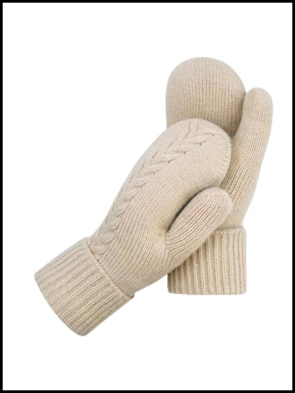 Warm Thermal Fleece Wool Blend Mittens for Women Winter Cold Weather